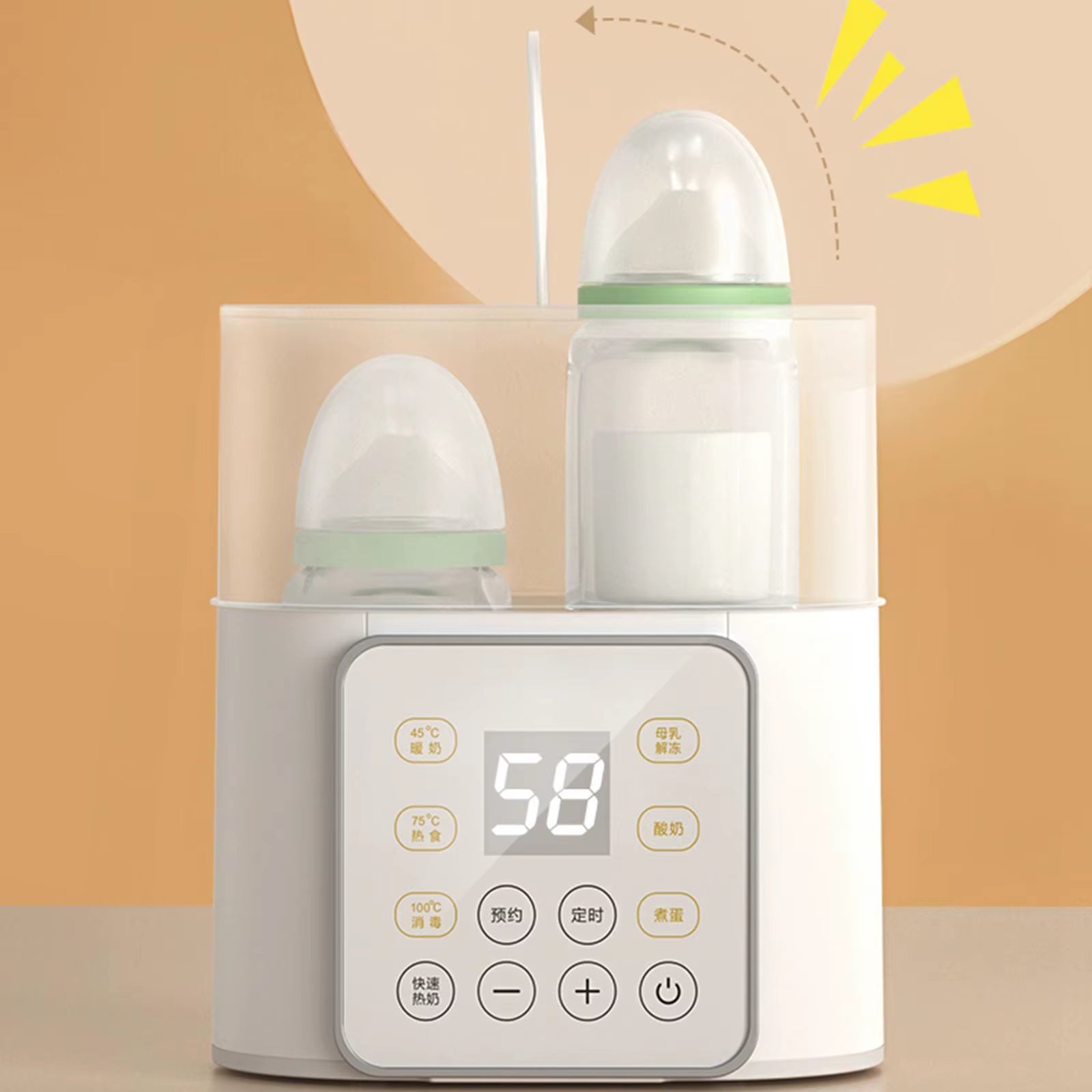 Baby Feeding Bottle Warmer 24Hrs Thermostat Travel Milk Heater Machine Formula and Breastmilk Heating Device for Travel
