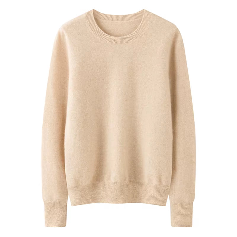 100% Pure Goat Cashmere Knitted Pullovers Hot Sale O-Neck Sweaters Women Soft High Quality Ladies Jumpers Clothes