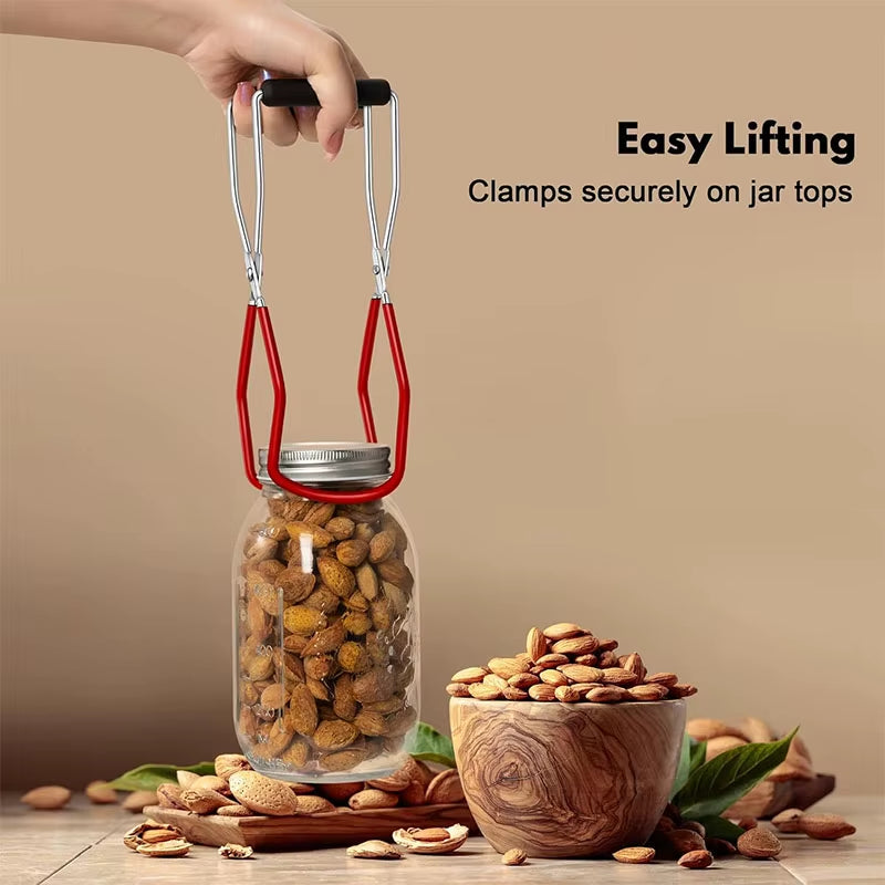 Professional Stainless Steel Canning Essentials Kit with Wide Mouth Funnels and Jar Lifter Tongs - Model JT589