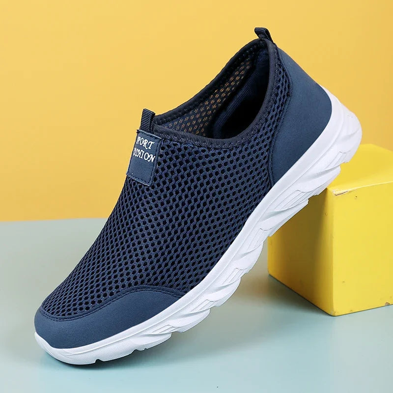 Men Running Shoes Summer Sneakers Mesh Breathable Lightweight Walking Casual Shoes Slip-On Driving Men Loafers Zapatos Casuales