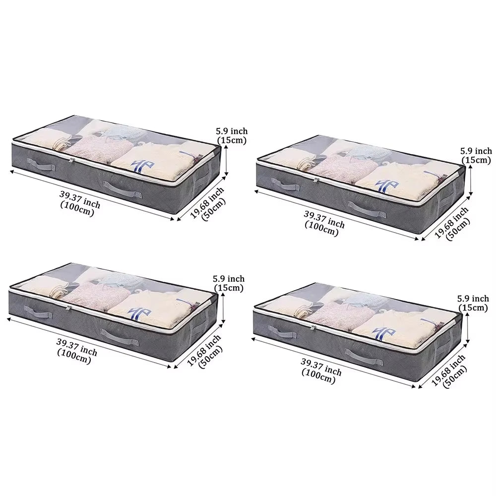 Large Capacity Foldable Quilt Storage Bags - Underbed Dustproof Storage Boxes for Clothes and Bedding (1-6 PCS)