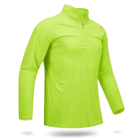 UPF 50+ T-Shirts Men'S 1/4 Zip UV Protection Long Sleeve T Shirts Fishing Hiking Performance Tee Shirts Pullover Tops