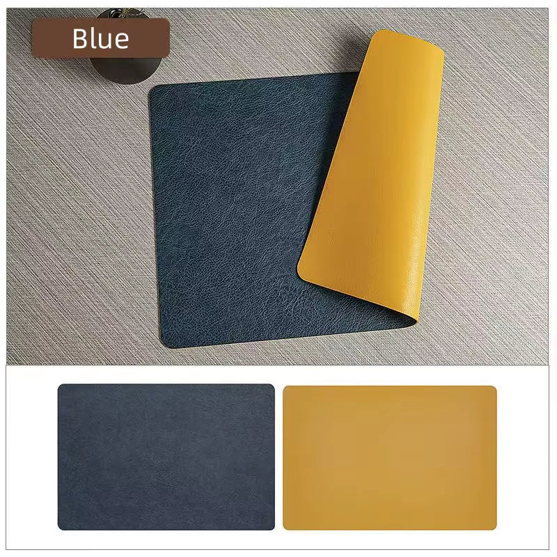 Faux Leather Placemats - Set of 1/4/6 Pieces, Heat Resistant, Non-Slip, Waterproof, Double-Sided Kitchen Dining PU Table Mats