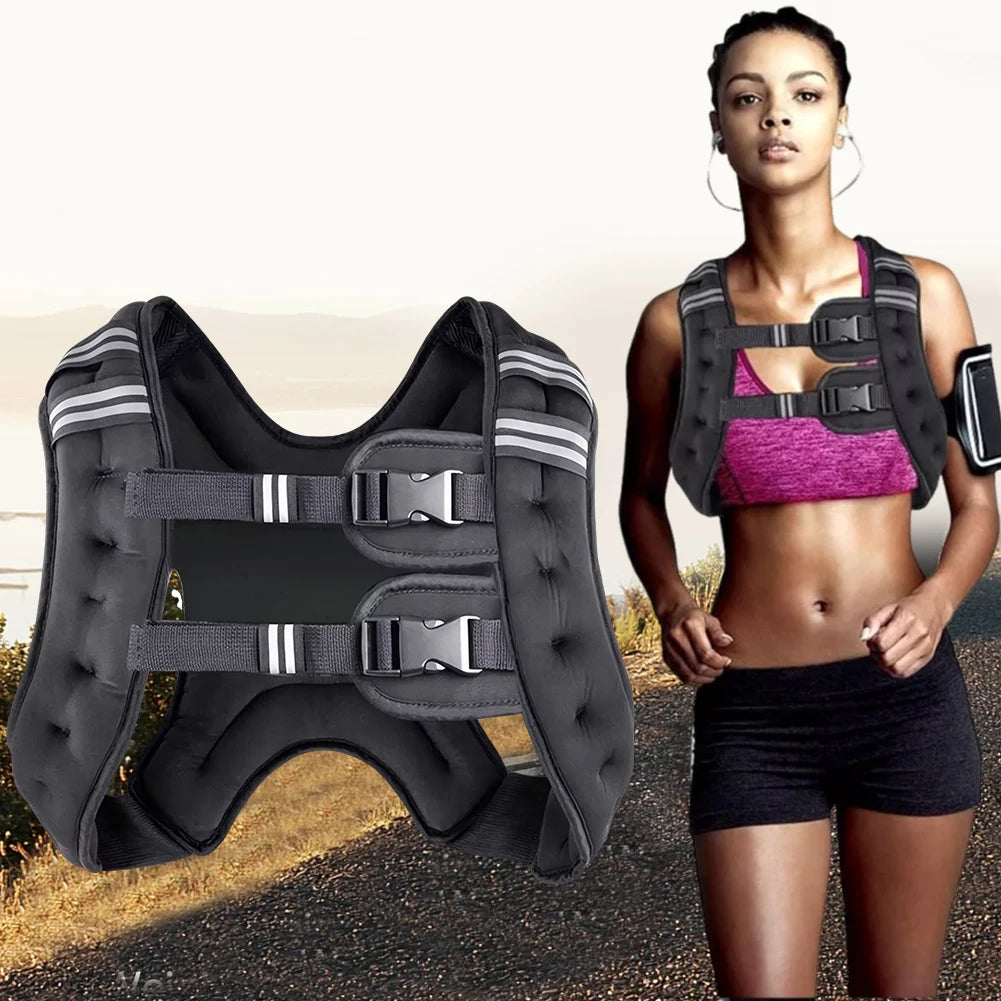 Weighted Vest 5KG Body Weight Vest Exercise Set with Reflective Stripe Double Adjustable Buckle Straps Home Gym Equipment