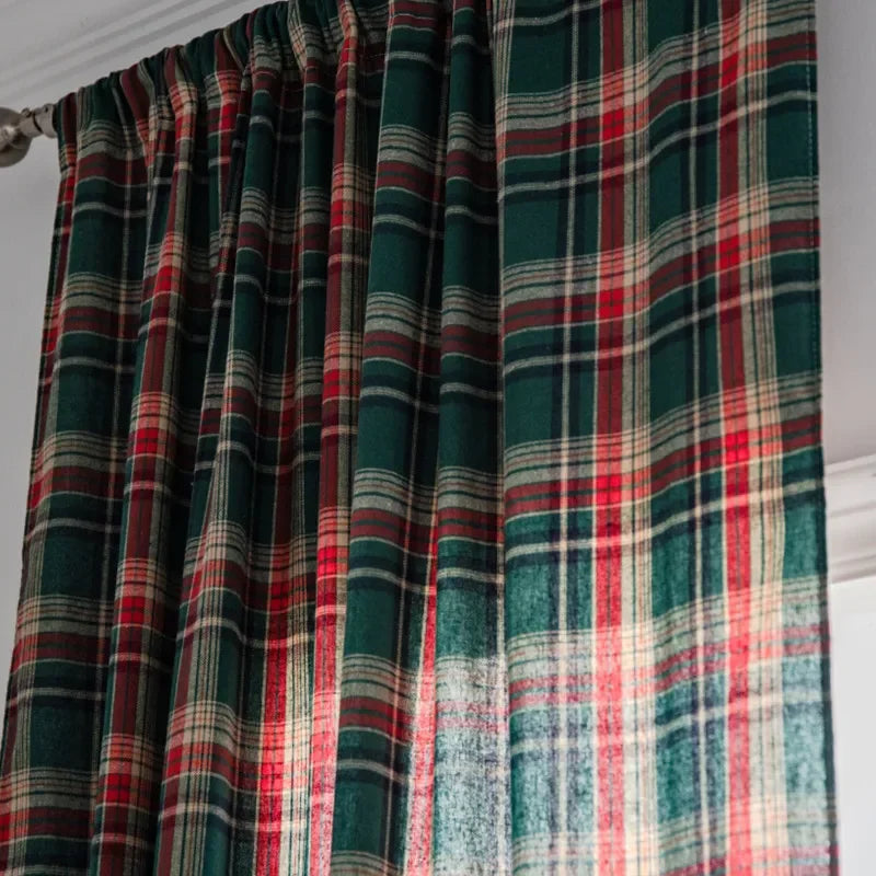 Black White Gingham Curtains Panels for Living Room Plaid Drape Kitchen Bedroom Rod Pocket Blackout Checkered Top Window Curtain
