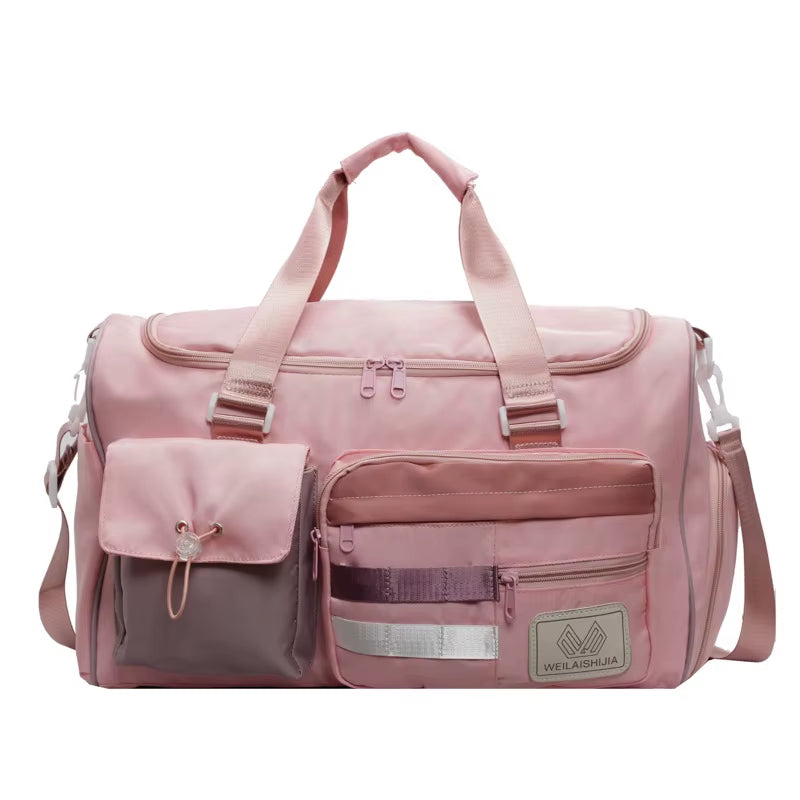 Women Gym Bag Large Capacity Handbag Multifunctional Sport Bags Lightweight Gym Fitness Training Crossbody Bag Short Trip Duffel