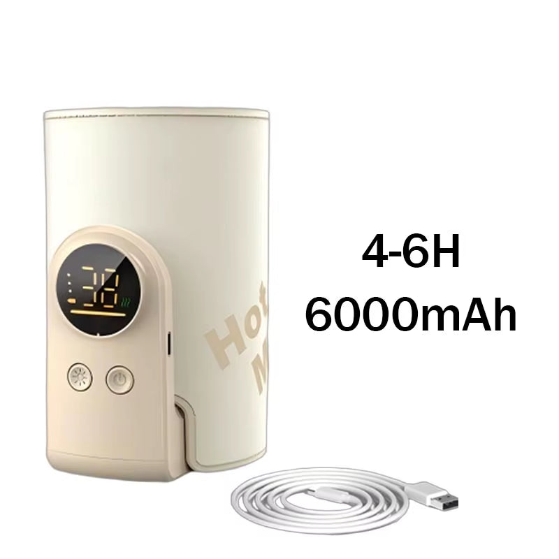 6000/10000Mah Rechargeable Baby Bottle Warmer Baby Feeding Bottle 4-10Hrs Smart Temperature Control Newborn Bottle Warmer Sleeve