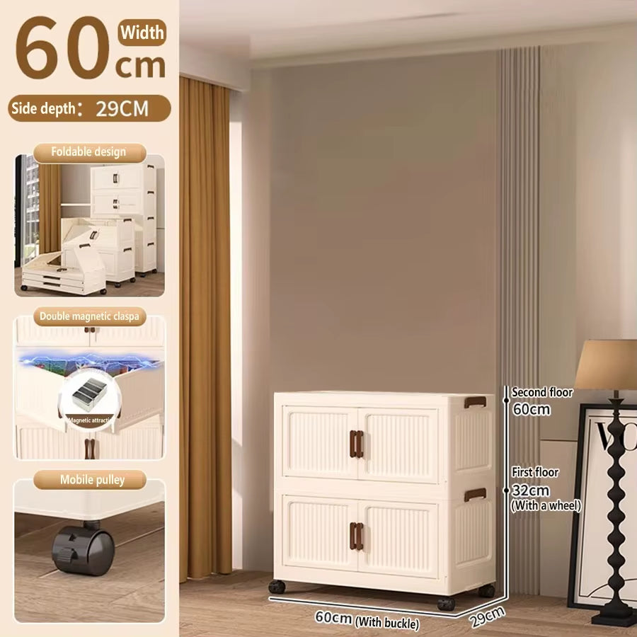 Extra Large Capacity Foldable Storage Cabinet for Household Items, Clothes, Toys, and Snacks