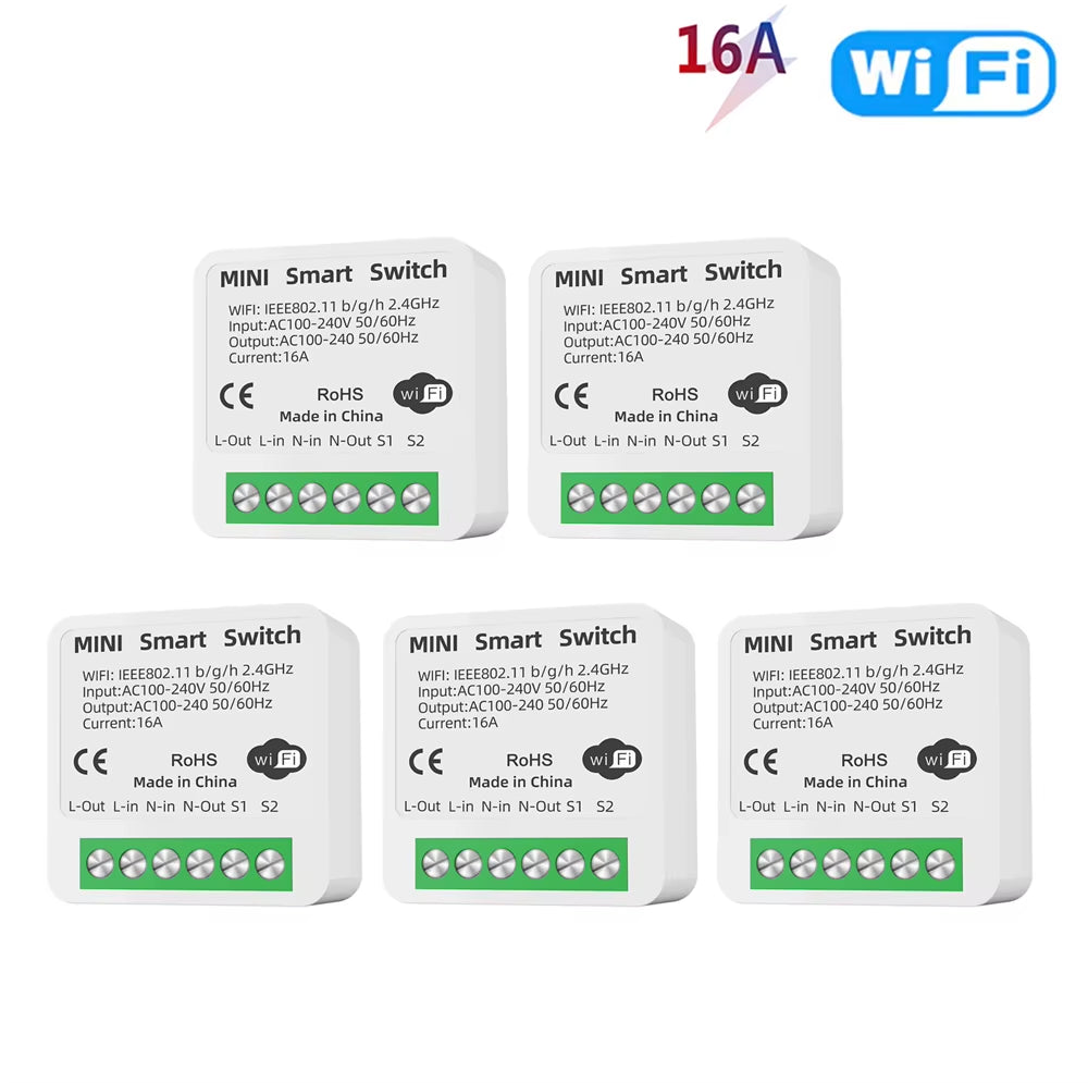 16A Tuya Wifi Smart Switch 2-Way Control with Energy Monitor Switch Mini Smart Breaker Smart Life Control Alexa via Google Home