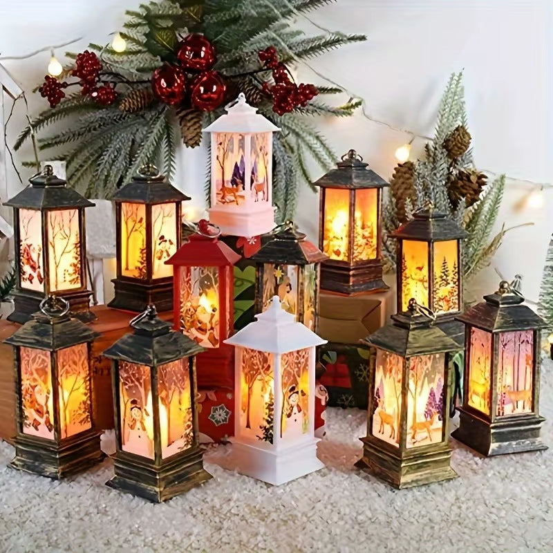 Set of 6 Wind Chime Christmas Lanterns - Elegant Tabletop Decorations for a Festive Atmosphere, Ideal Holiday Gift