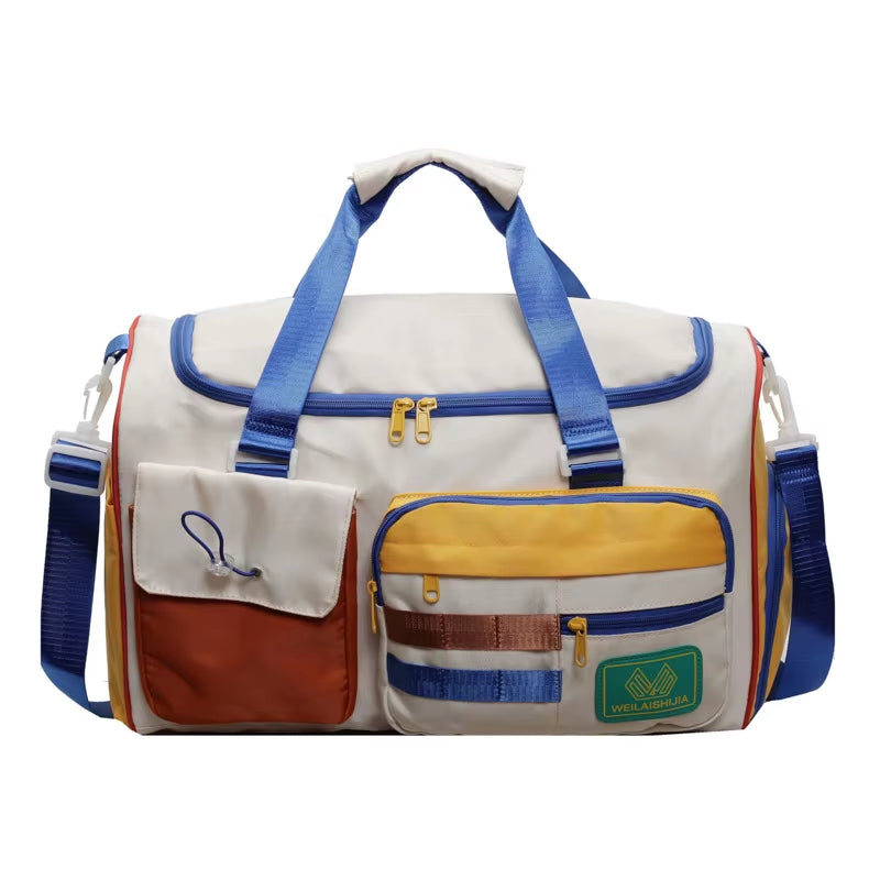 Women Gym Bag Large Capacity Handbag Multifunctional Sport Bags Lightweight Gym Fitness Training Crossbody Bag Short Trip Duffel