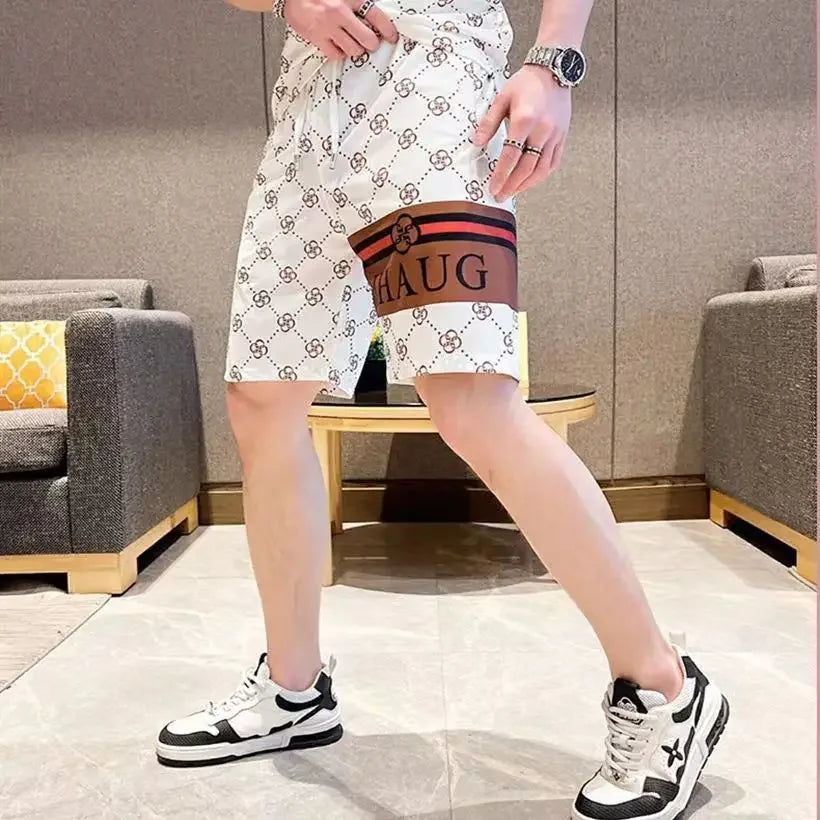 2025 Hot Casual Men'S Summer Handsome Loose Trend Fashion Short Sleeve Shorts Sports Quick Drying Fashion Suit