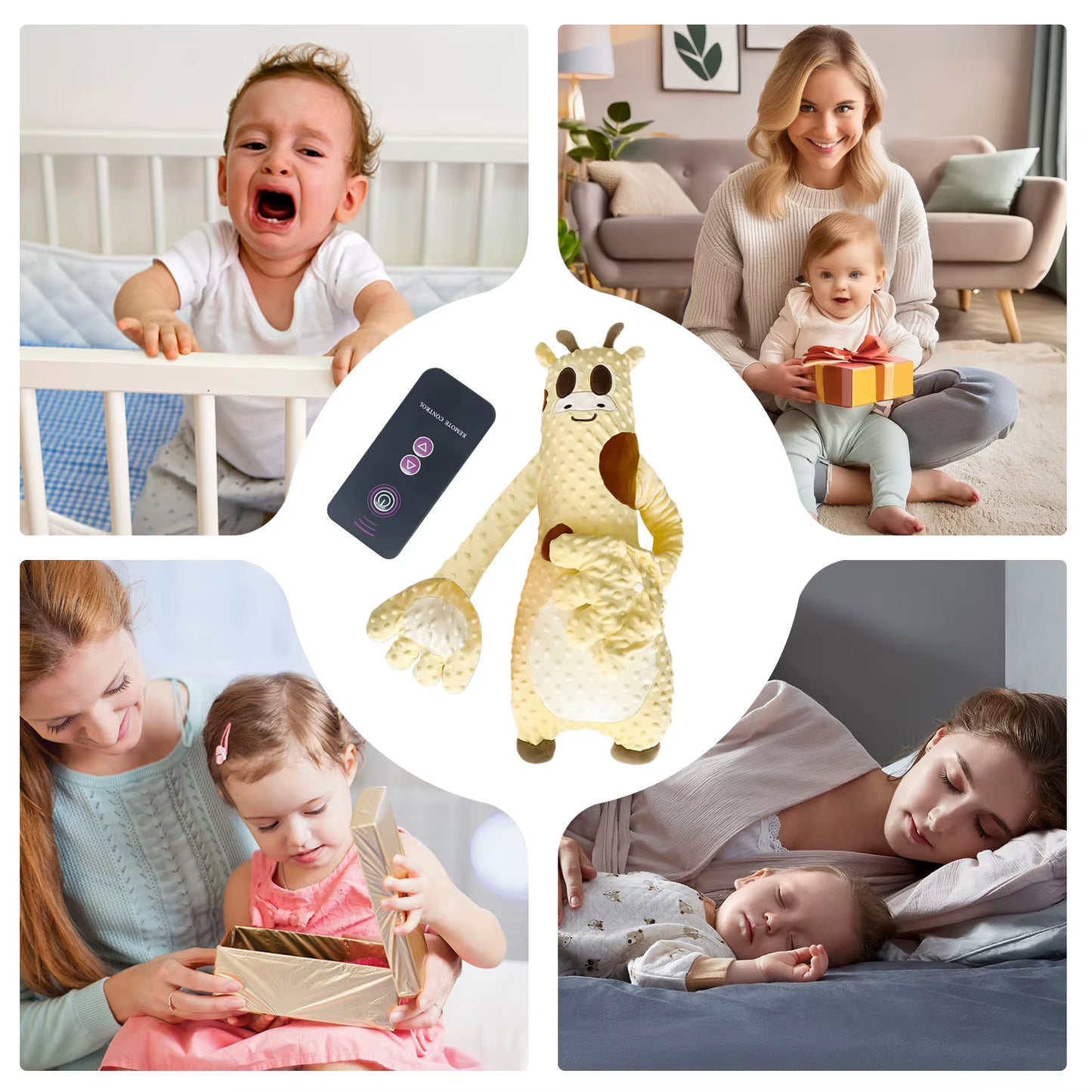 Soothing Palm for Toddler Remote Control Sleeping Patting Doll Cartoon Electric Baby Hand Pillow Infant Sleep Aid Companion