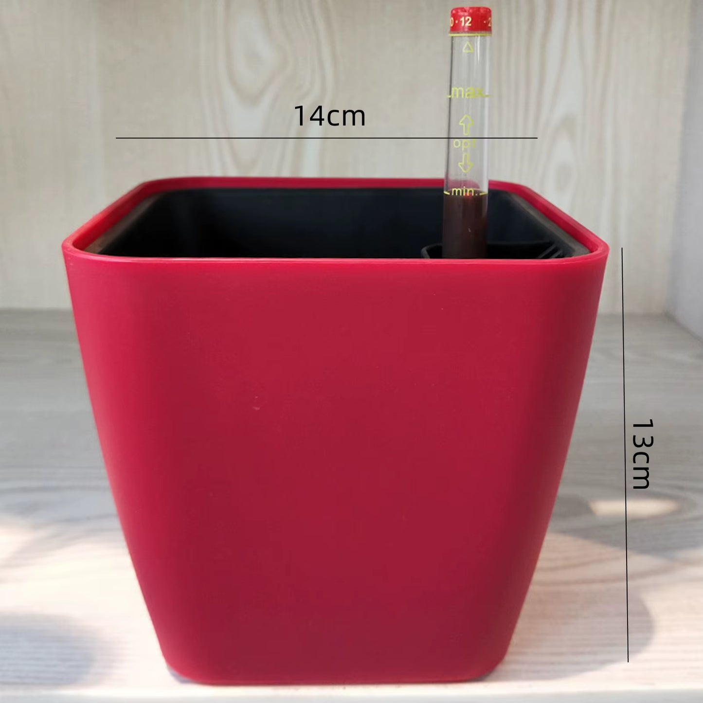 Self-Watering White Flower Pot with Water Level Indicator - Modern Decorative Planter