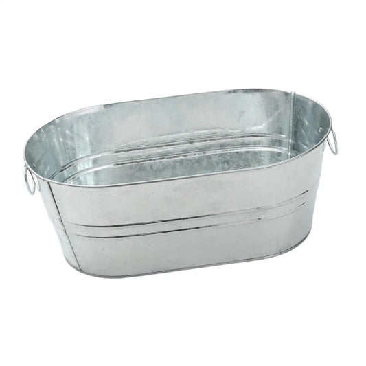Ice Bucket Galvanized Tub Portable for Parties, Tin with Handle, Rustic, Beer