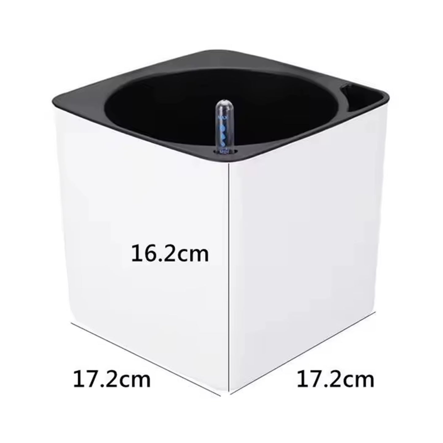 Self-Watering White Flower Pot with Water Level Indicator - Modern Decorative Planter