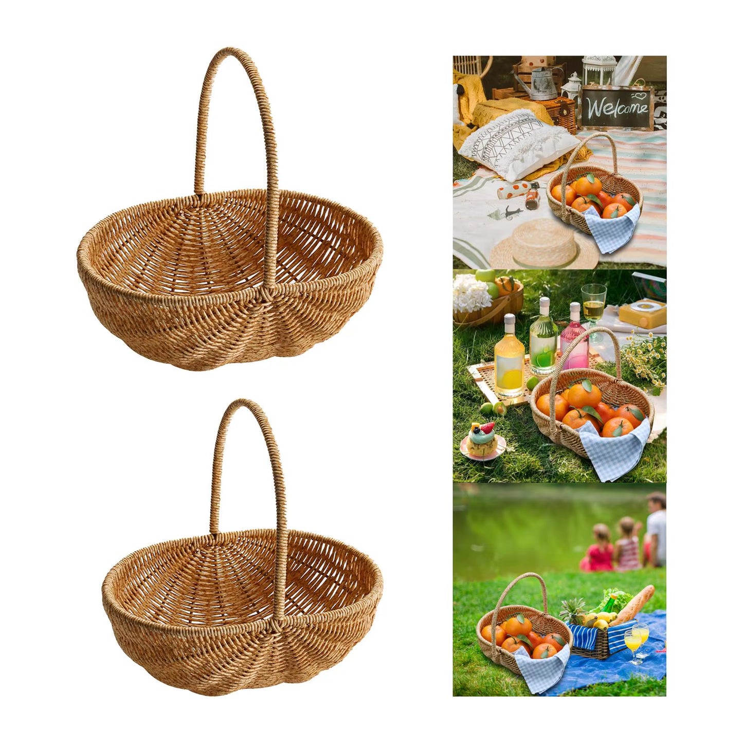 Rustic Portable Outdoor Picnic Basket and Planter Holder
