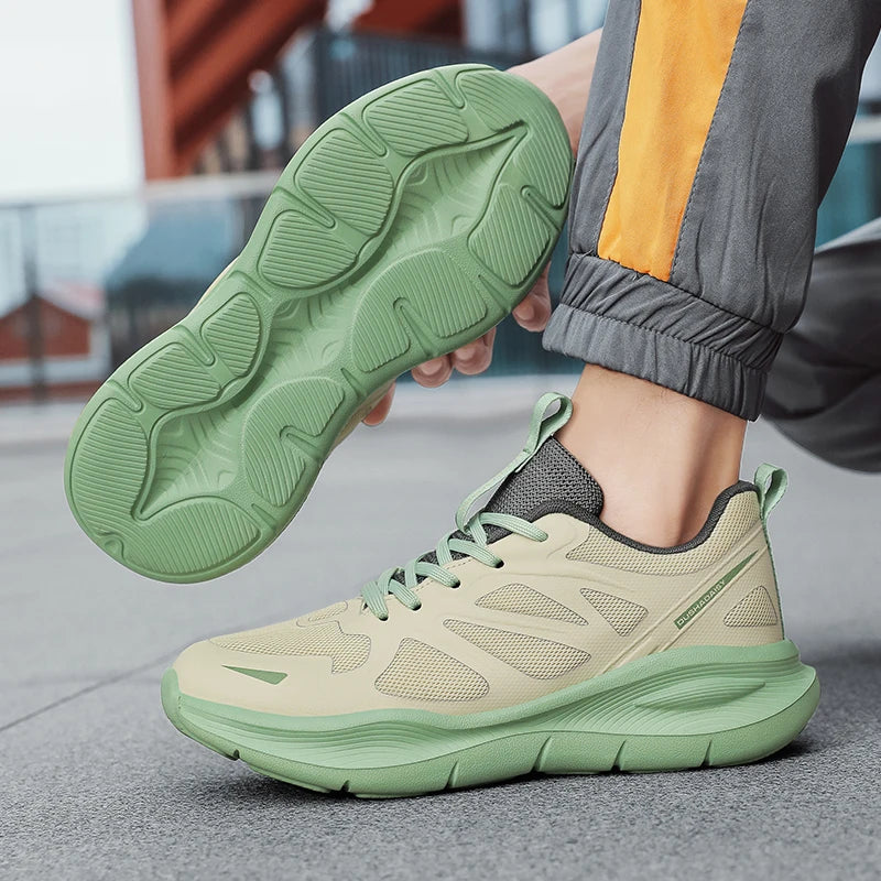 Unisex Summer Running Shoes Lightweight Men Women Fashion Sneakers Original Trainer Breathable EVA Elastic Lace up Sports Shoes