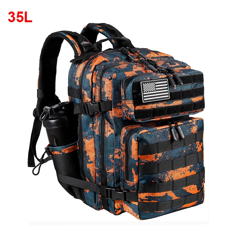 25L/35L/45L Gym Backapck Tactical Athlete Sports Fitness Bag Exercise Workout Weekend Travel Daypack with Bottle Holder