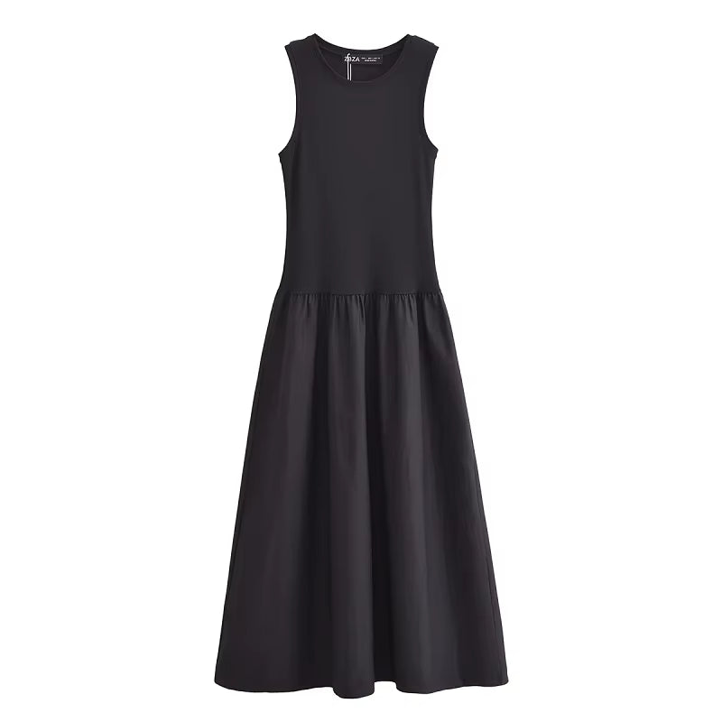 Khaki Elegant Long Dresses 2025 Women'S Spring Sleeveless Black Dresses Fashion Casual Party Y2K Dress Vestidos for Female