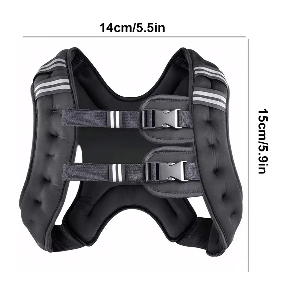 Weighted Vest 5KG Body Weight Vest Exercise Set with Reflective Stripe Double Adjustable Buckle Straps Home Gym Equipment