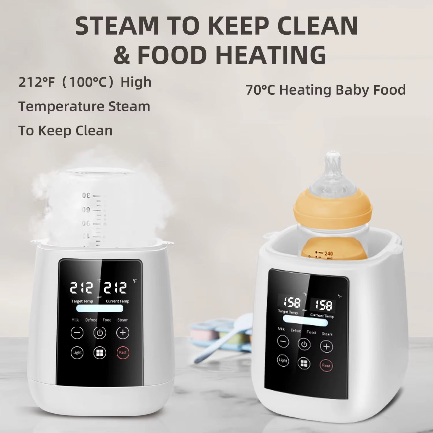 TINSOL Milk Warmer Warmer and Steriliser 6 in 1 Multifunction Breast Warmer Precise Temperature Control Baby Bottle Warmer