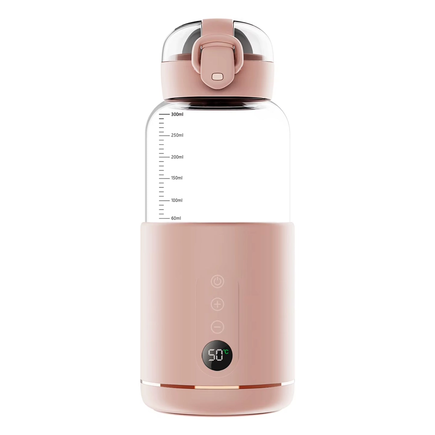 Wirless Electric Baby Bottle Heater for Milk USB Rechargeable +1/+1℃ Temperature Control & Display Portable Baby Bottle Warmer