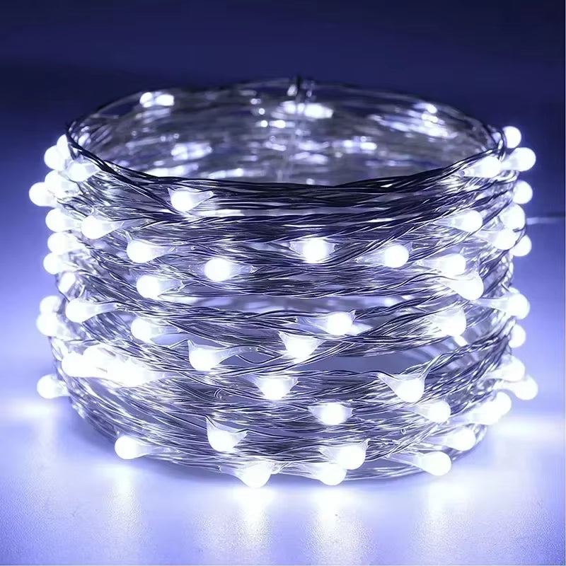USB LED Copper Wire String Lights - Waterproof Fairy Lighting for Christmas, Weddings, and Party Decor (Available in 2M, 5M, 10M, 30M, 50M, 100M)