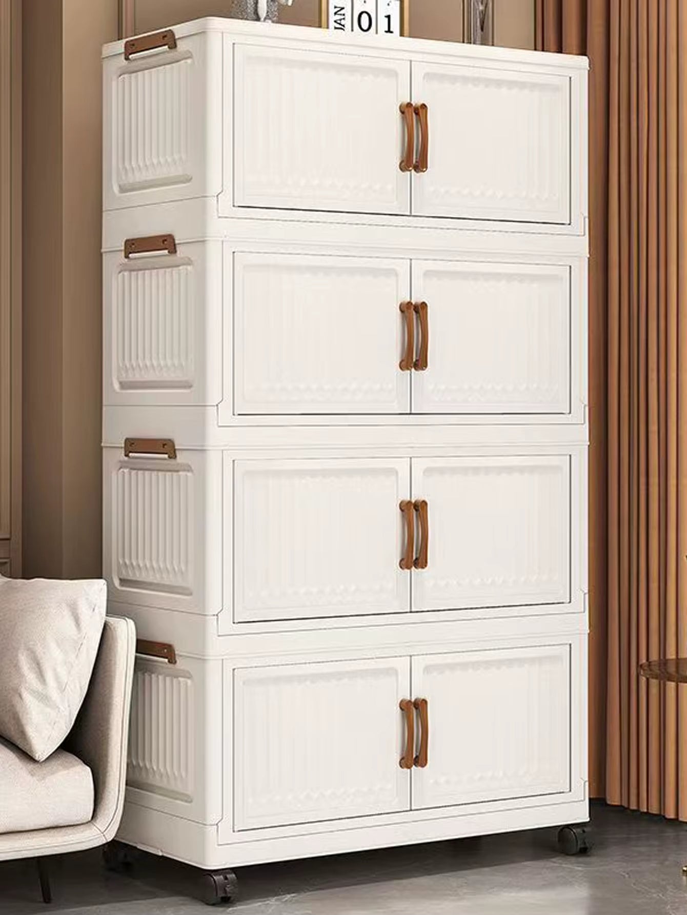 Extra Large Capacity Foldable Storage Cabinet for Household Items, Clothes, Toys, and Snacks