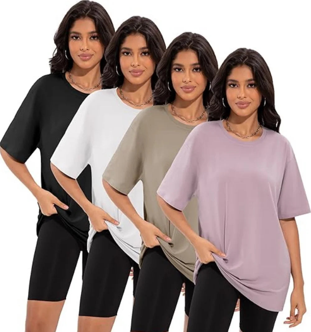 Women T- Shirts Cotton All Girl Unisex Oversized Thicken Pure 100% Cotton Blouse Vintage Designer plus Size S to 3XL