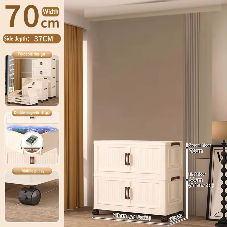 Extra Large Capacity Foldable Storage Cabinet for Household Items, Clothes, Toys, and Snacks